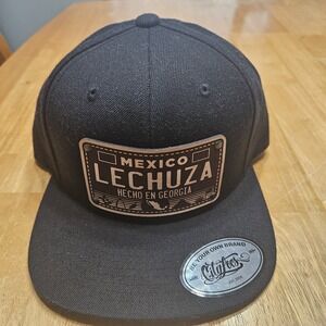 Brand New Dry County Brewing  Mexico Lechuza Short Brim Hat Leather Logo Georgia